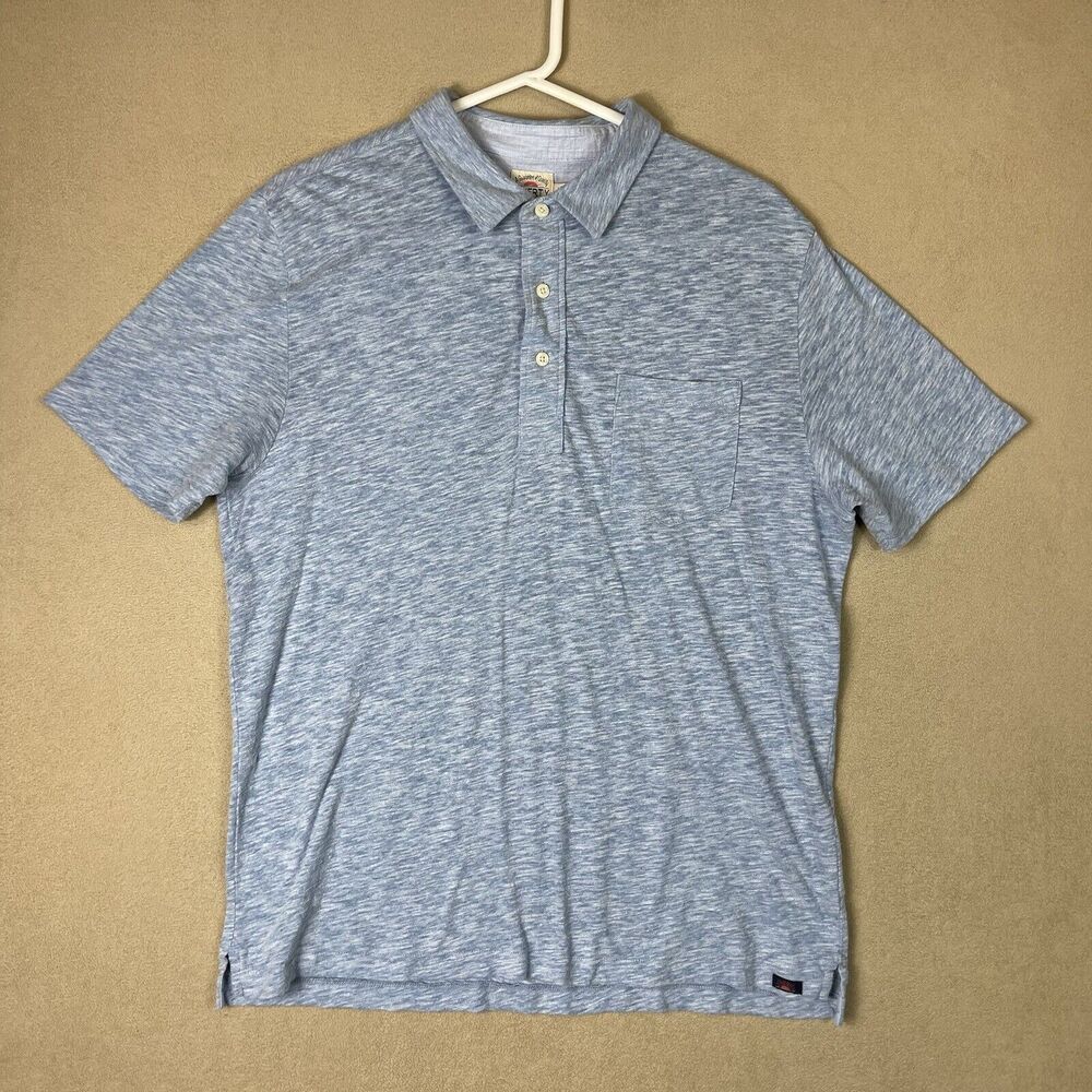 Faherty Polo Shirt Mens Large Blue Short Sleeve Golf Casual Preppy‎ Adult
